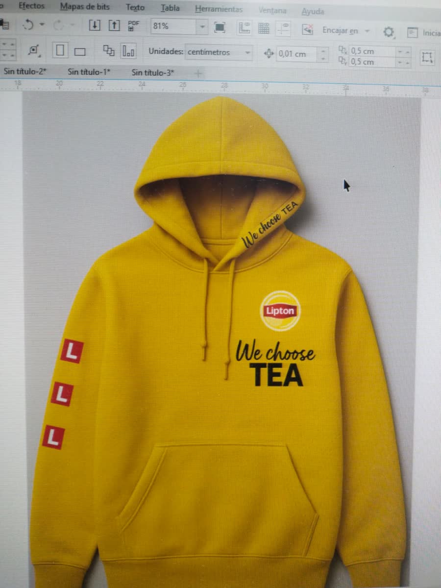 Hoodie corporativo amarillo estampado para pedido empresarial de Lipton